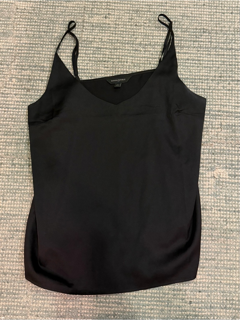 Banana Republic Black Satin V-Neck Cami